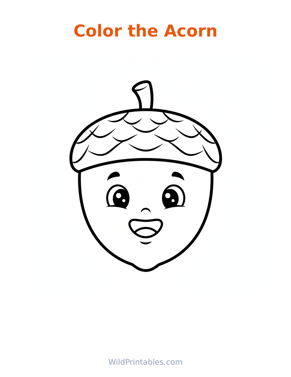 Acorn Coloring Page — free printable coloring for kids
