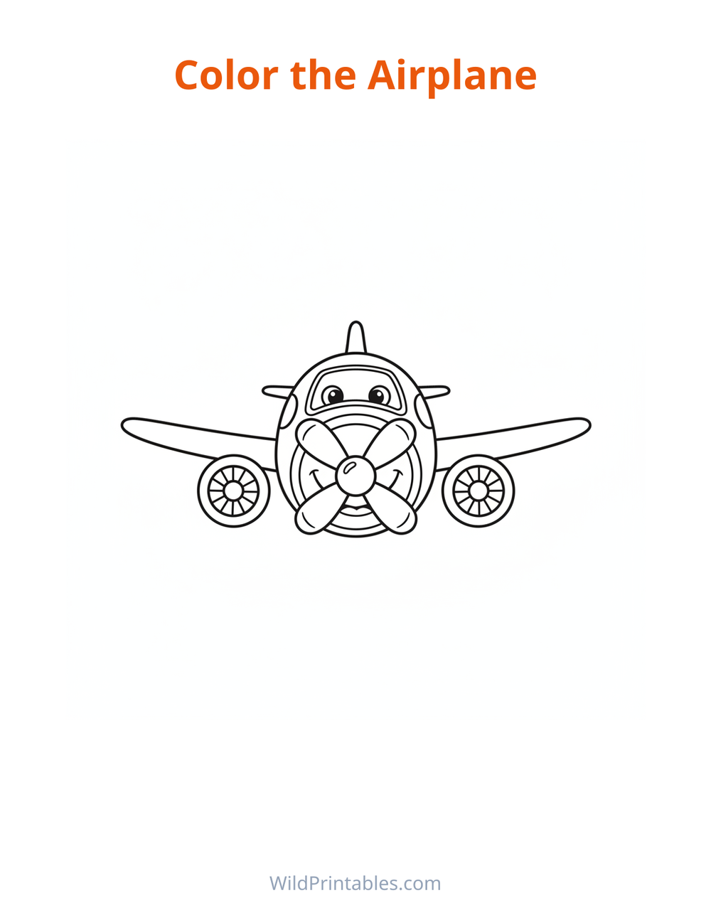 Airplane Coloring Page — free printable coloring for kids