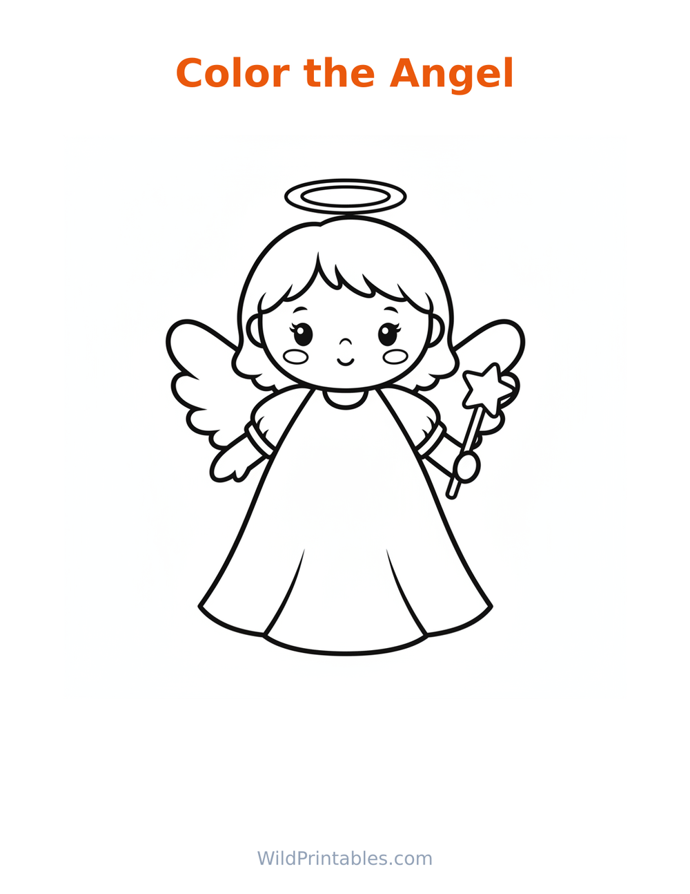 Angel Coloring Page — free printable coloring for kids