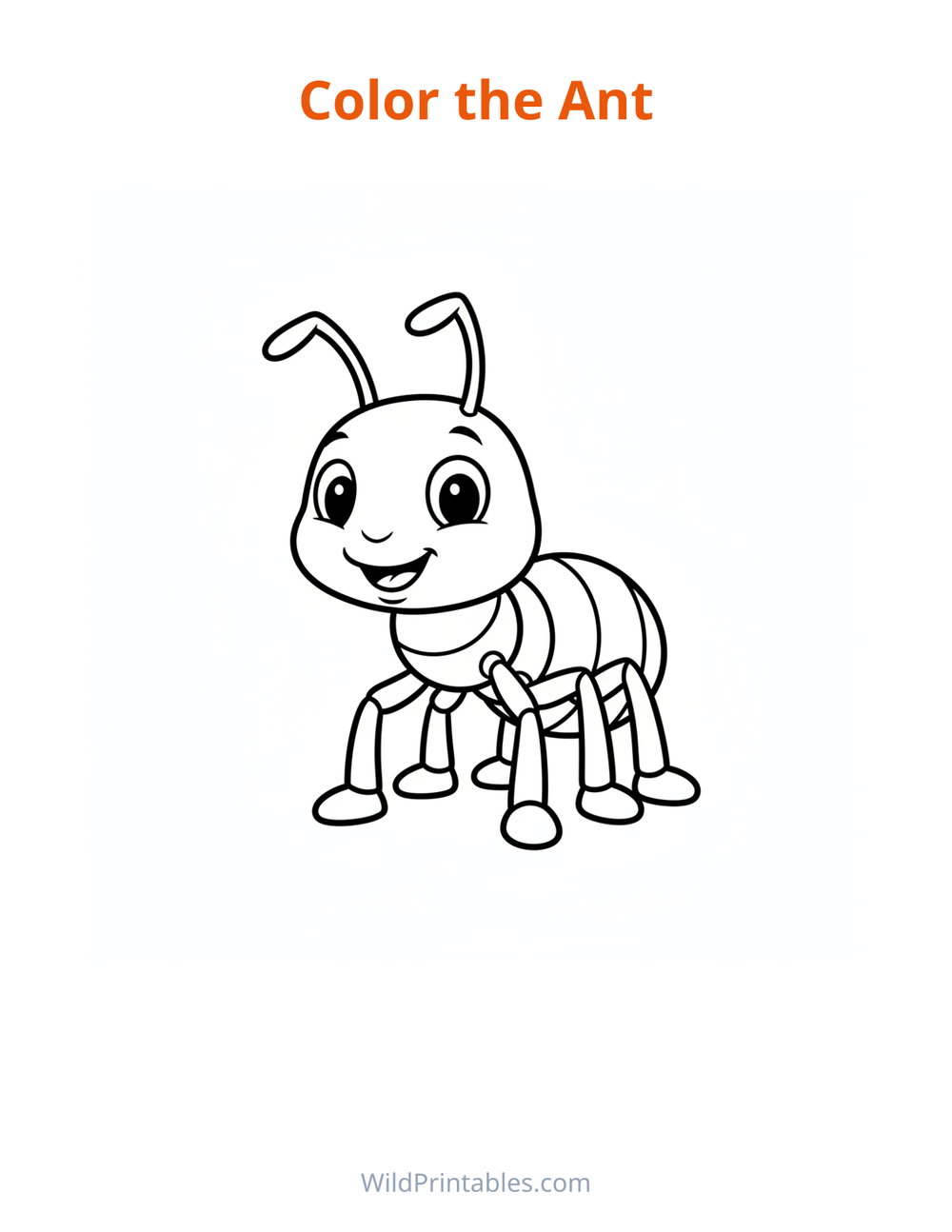 Ant Coloring Page — free printable coloring for kids