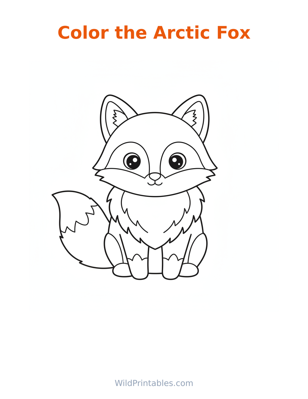 Arctic Fox Coloring Page — free printable coloring for kids