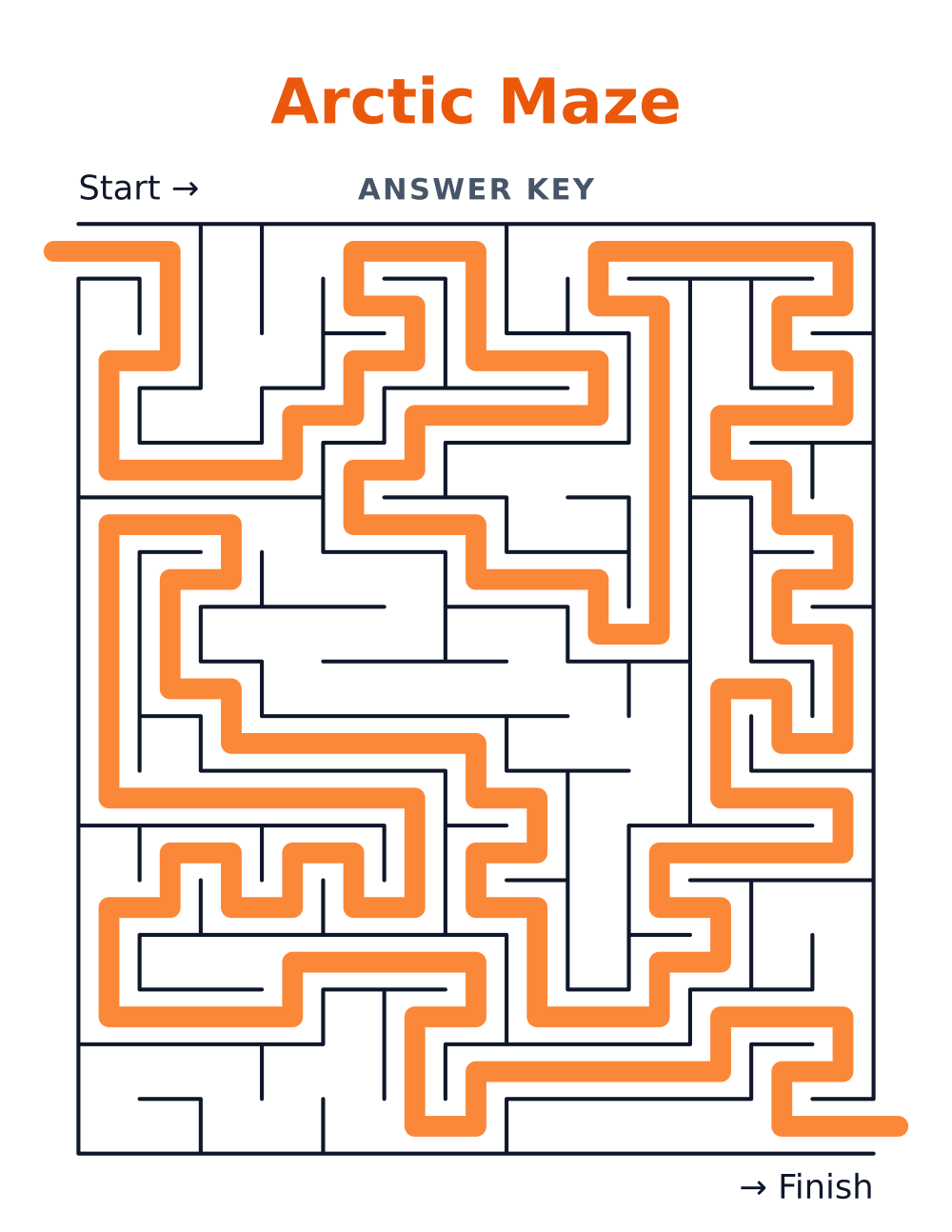 Arctic Maze — answer key