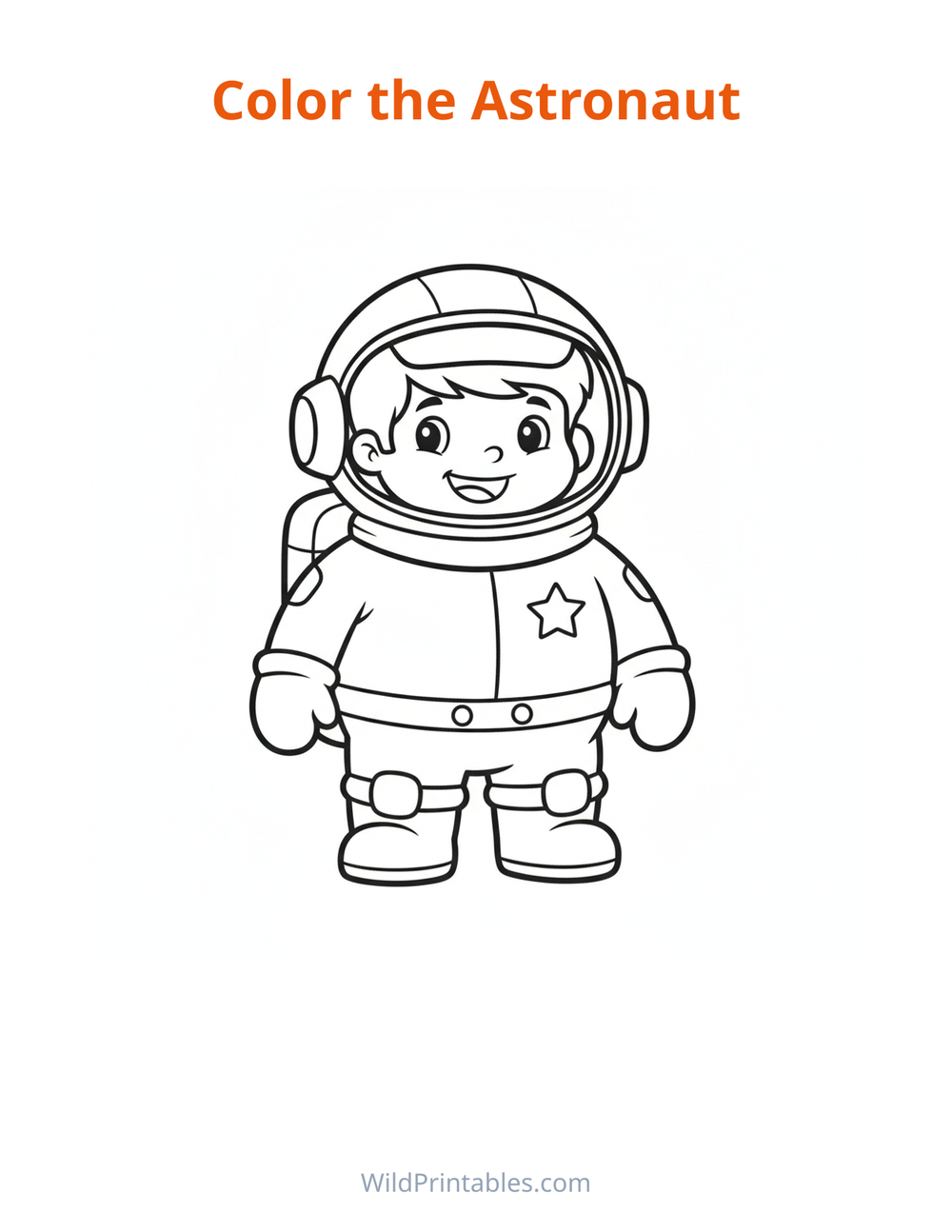 Astronaut Coloring Page — free printable coloring for kids