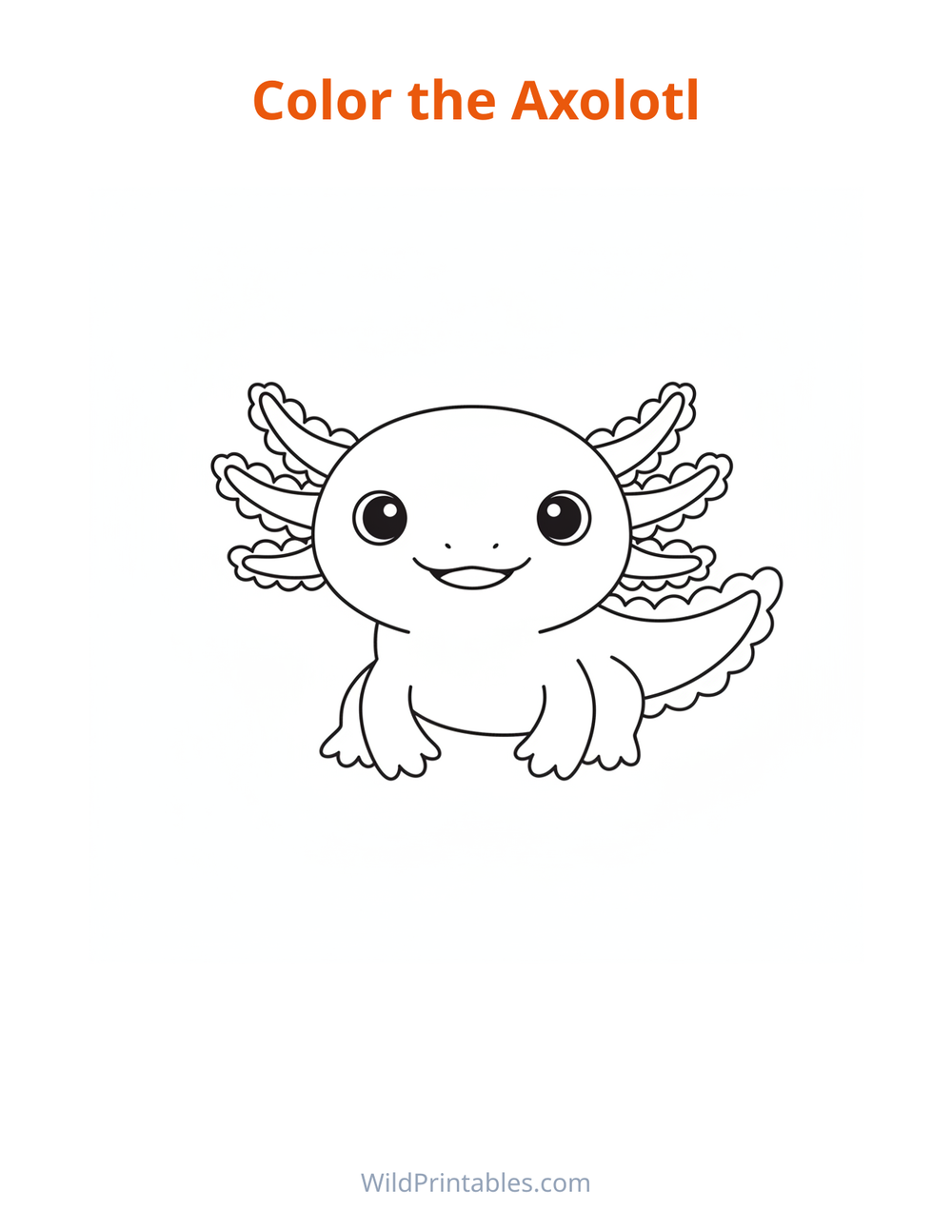 Axolotl Coloring Page — free printable coloring for kids