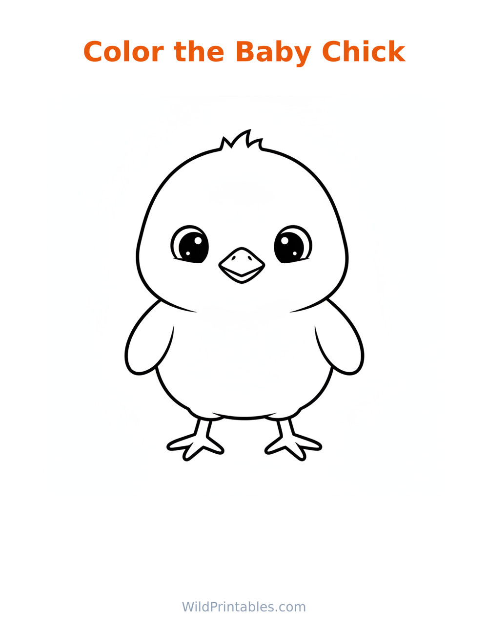 Baby Chick Coloring Page — free printable coloring for kids