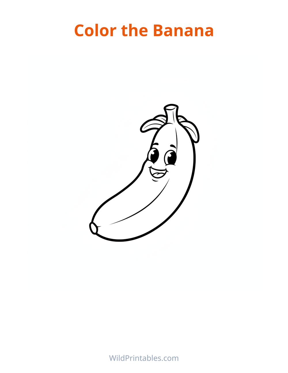 Banana Coloring Page — free printable coloring for kids