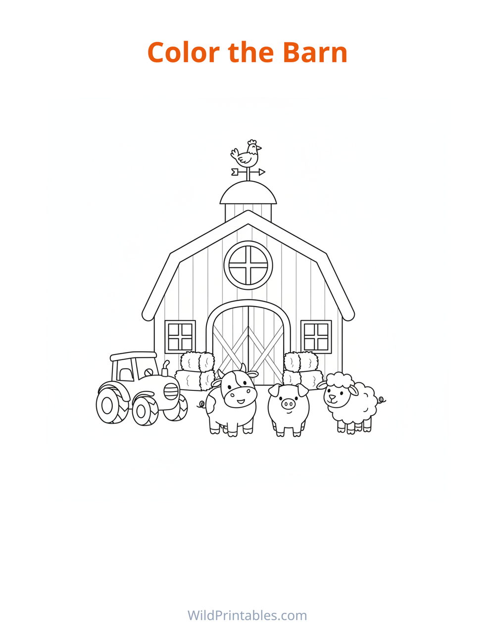 Barn Coloring Page — free printable coloring for kids