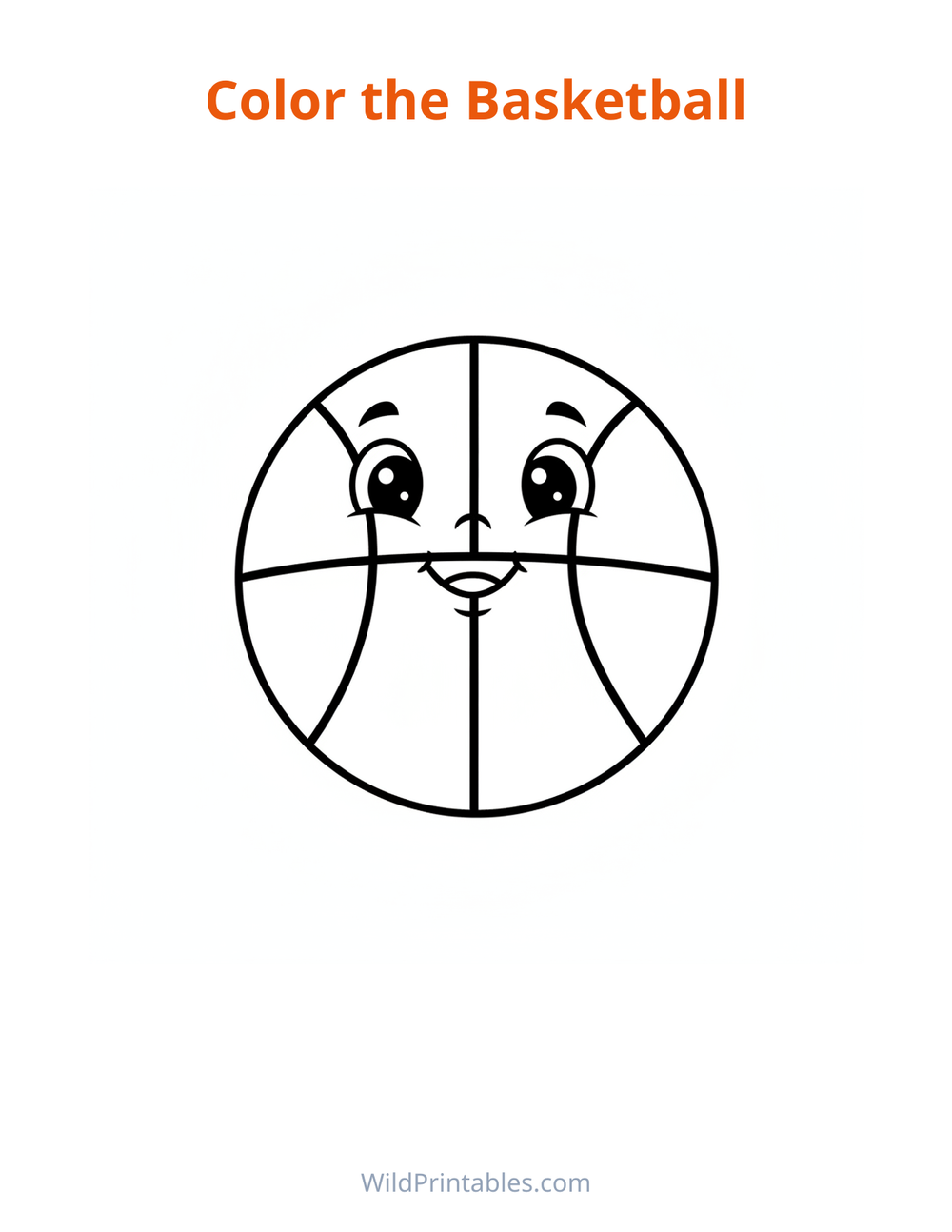 Basketball Coloring Page — free printable coloring for kids