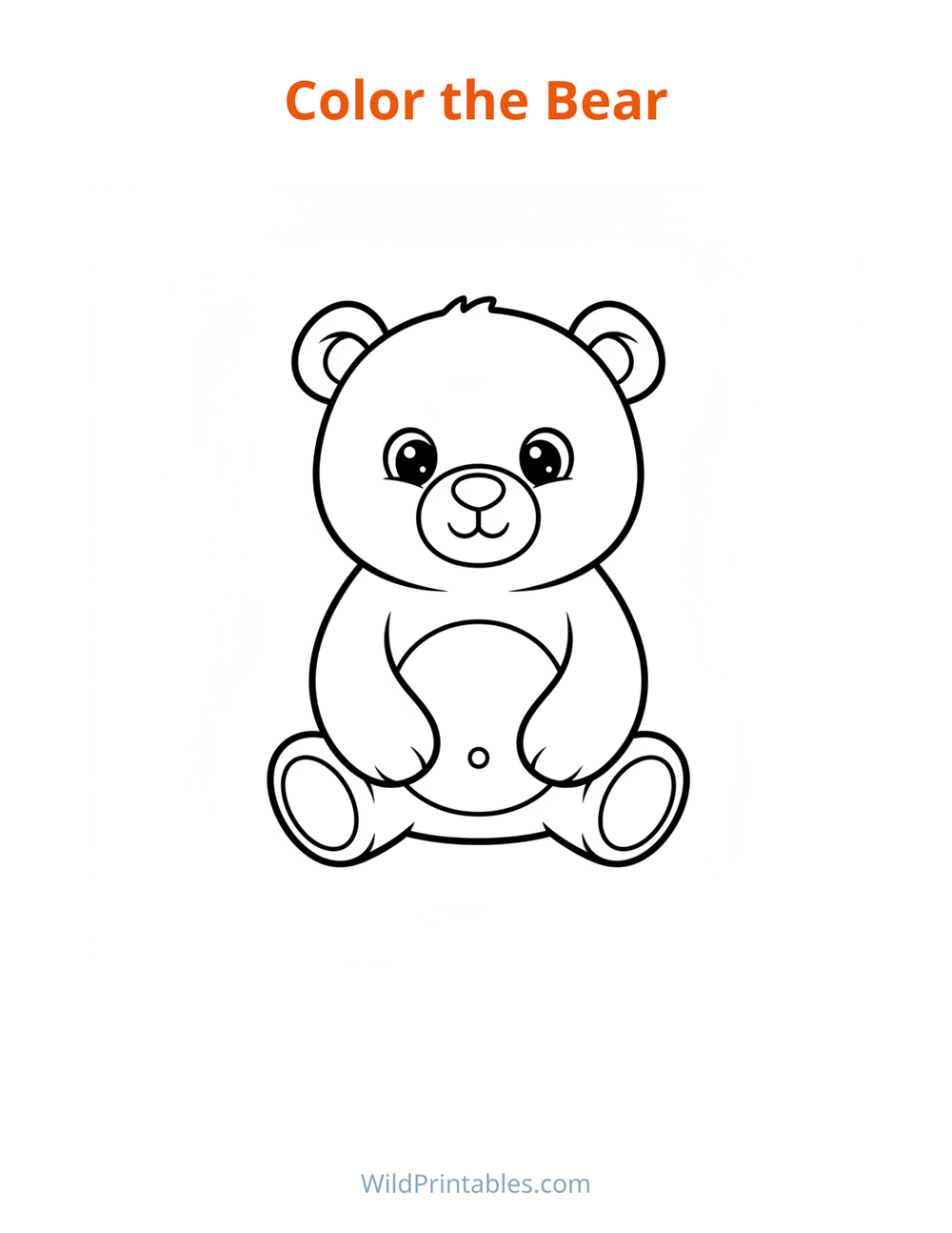 Teddy Bear Coloring Page — free printable coloring for kids to print and color at home