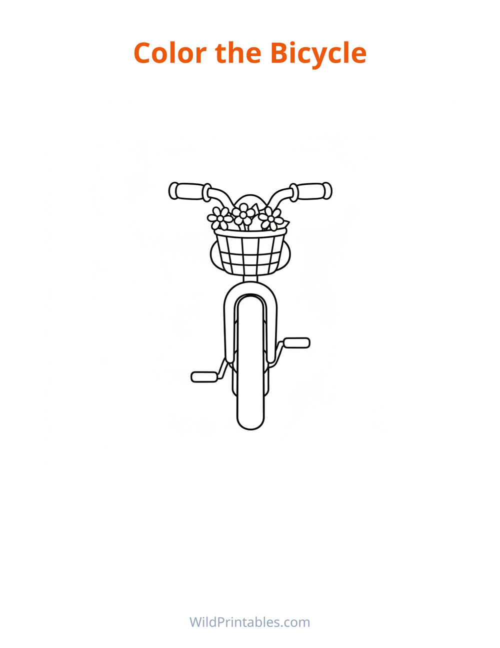 Bicycle Coloring Page — free printable coloring for kids to print and color at home