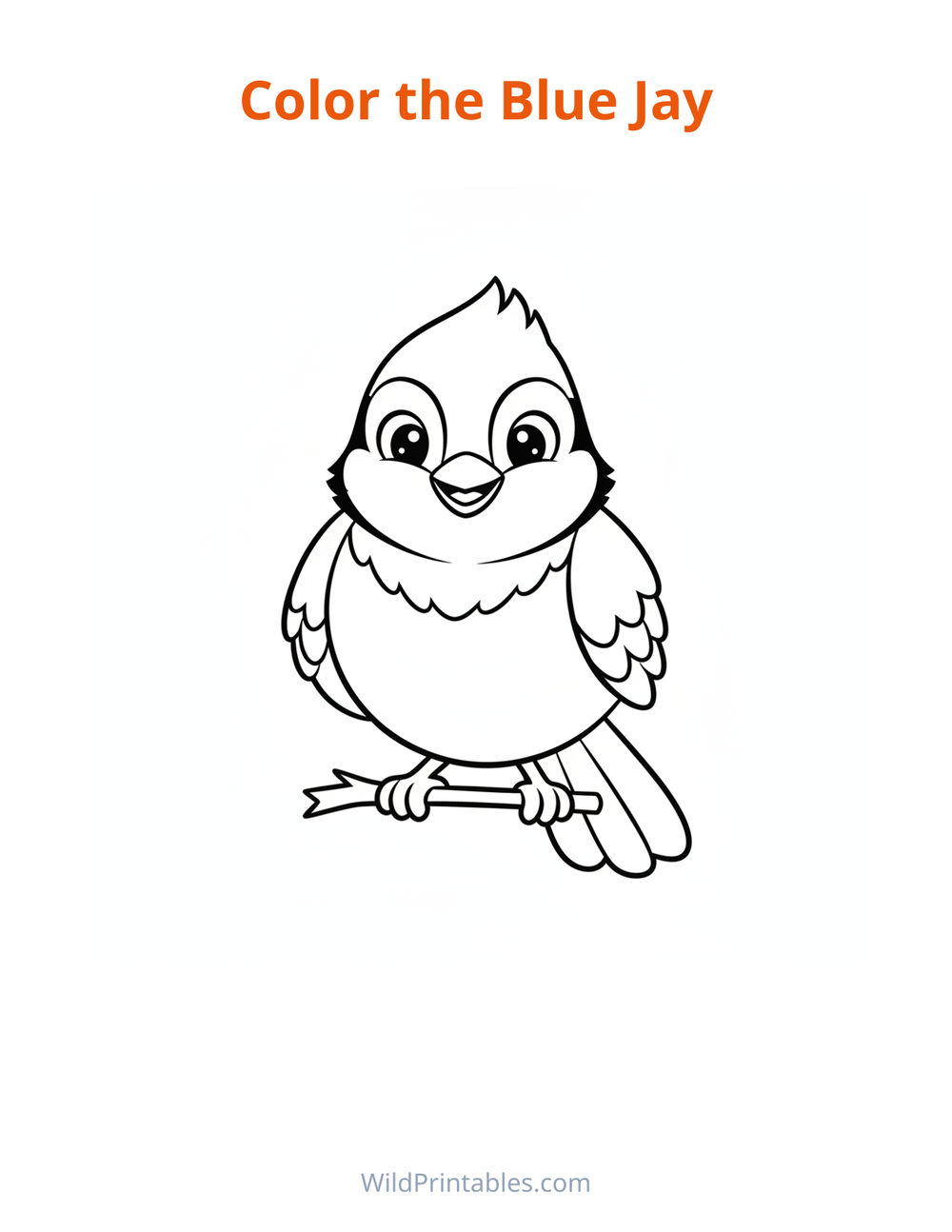 Blue Jay Coloring Page — free printable coloring for kids