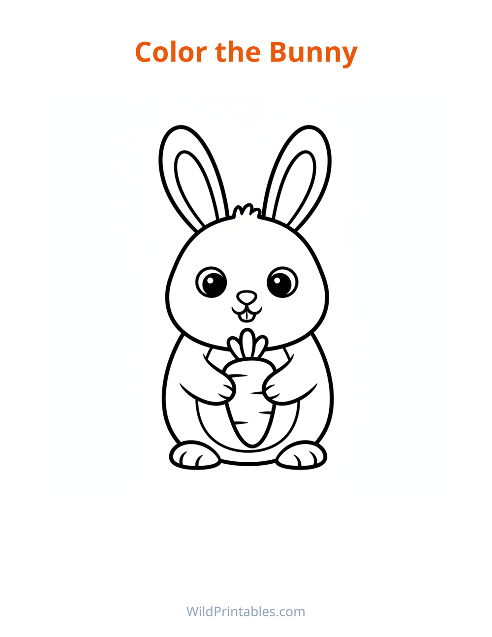 Bunny Coloring Page — free printable coloring for kids