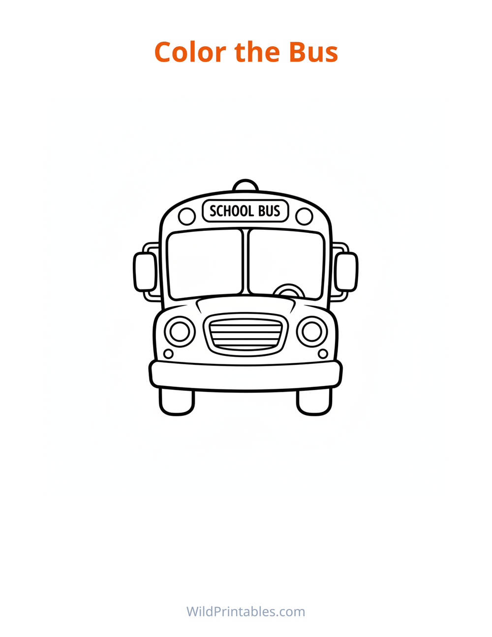 Bus Coloring Page — free printable coloring for kids
