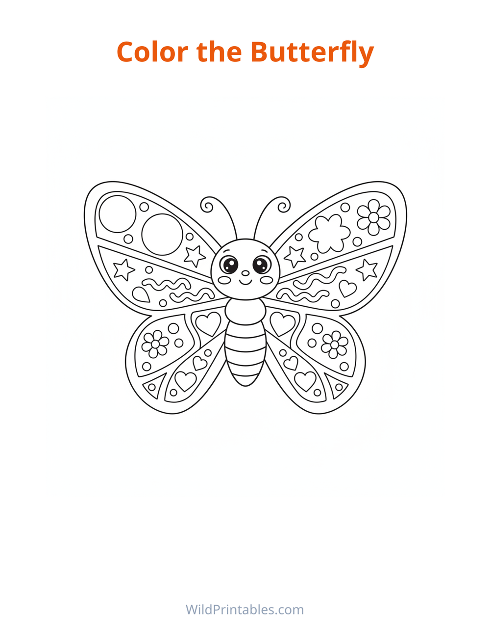 Butterfly Coloring Page — free printable coloring for kids