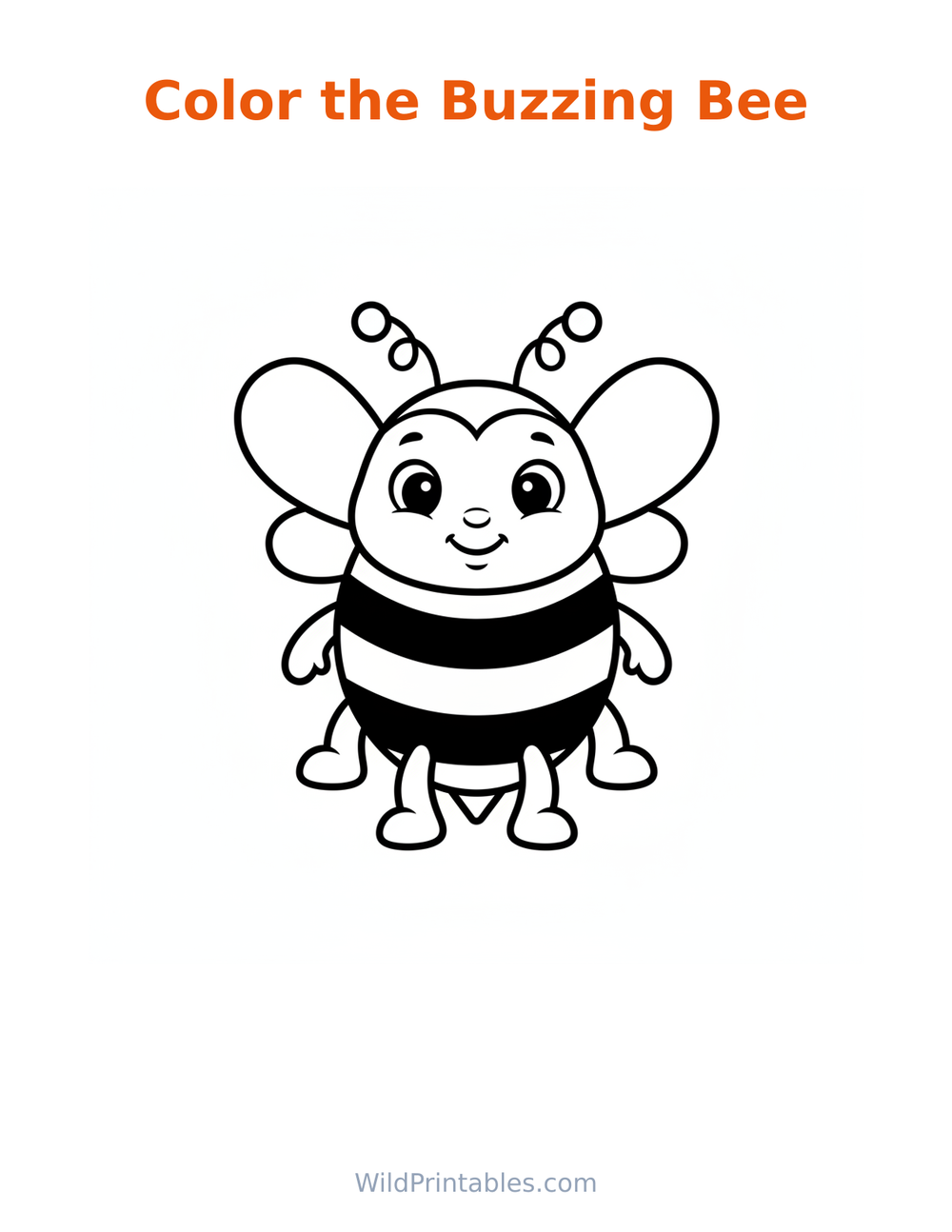 Buzzing Bee Coloring Page — free printable coloring for kids