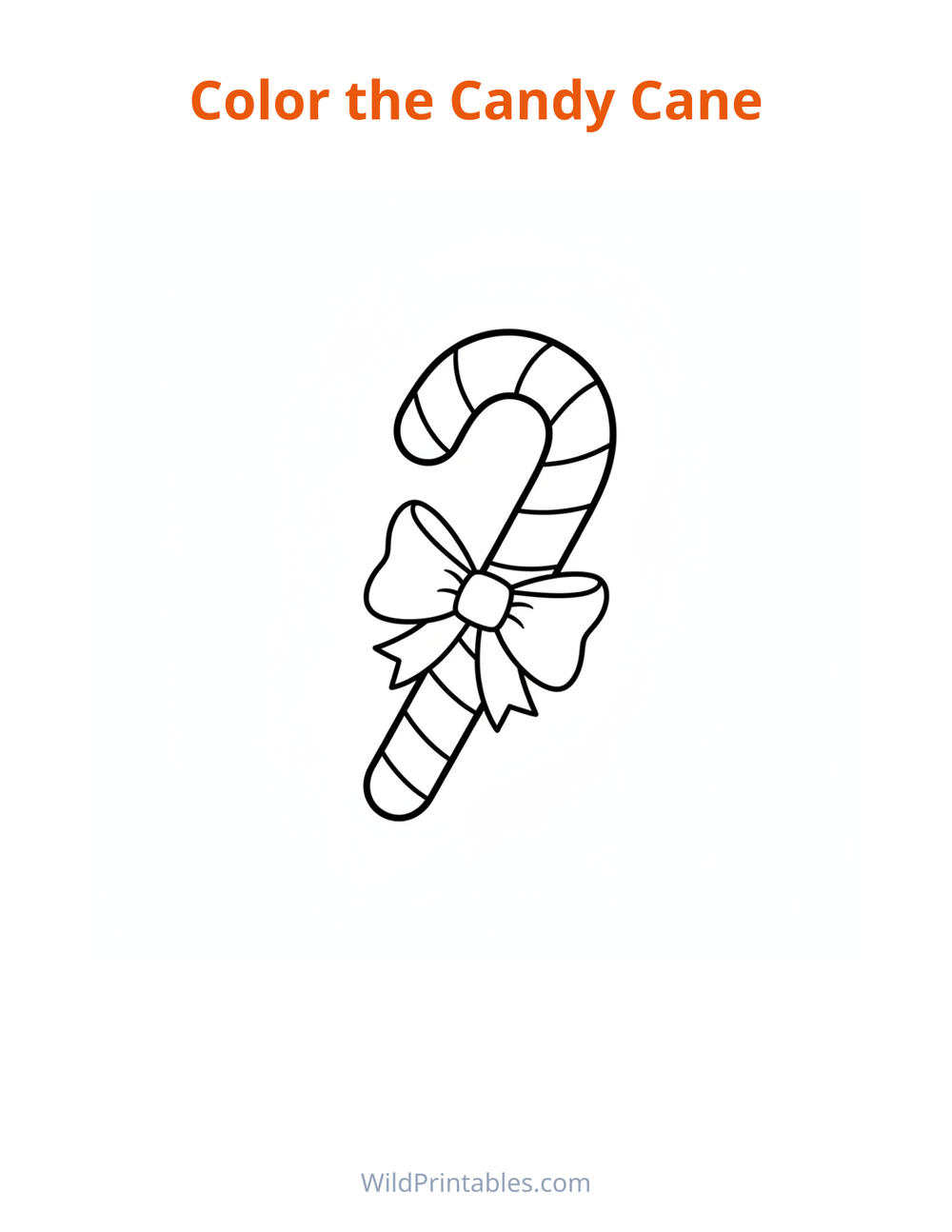 Candy Cane Coloring Page — free printable coloring for kids