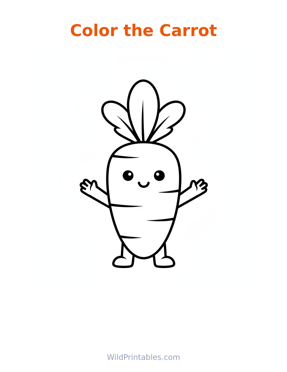 Carrot Coloring Page — free printable coloring for kids