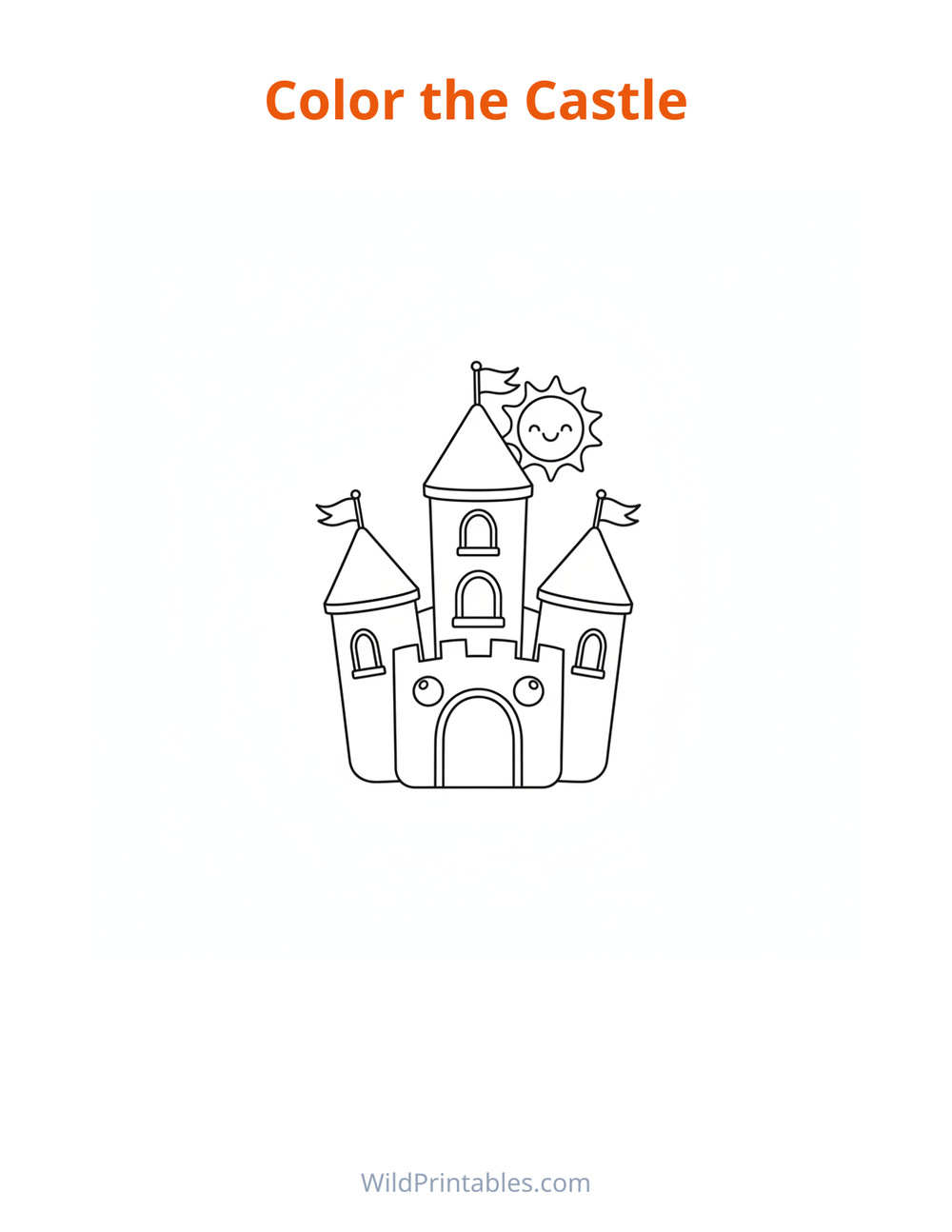 Castle Coloring Page — free printable coloring for kids