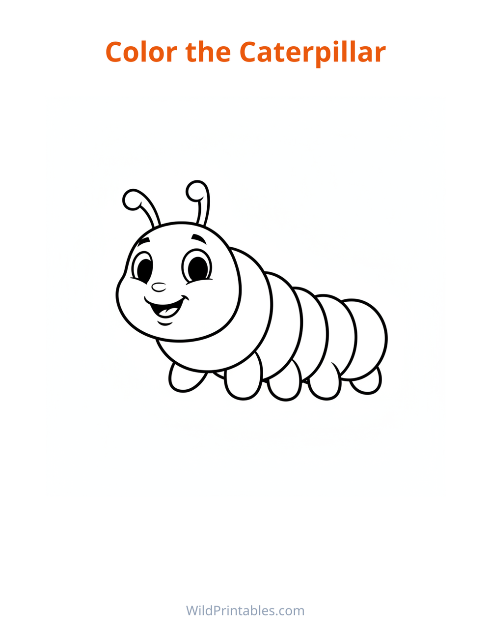 Caterpillar Coloring Page — free printable coloring for kids