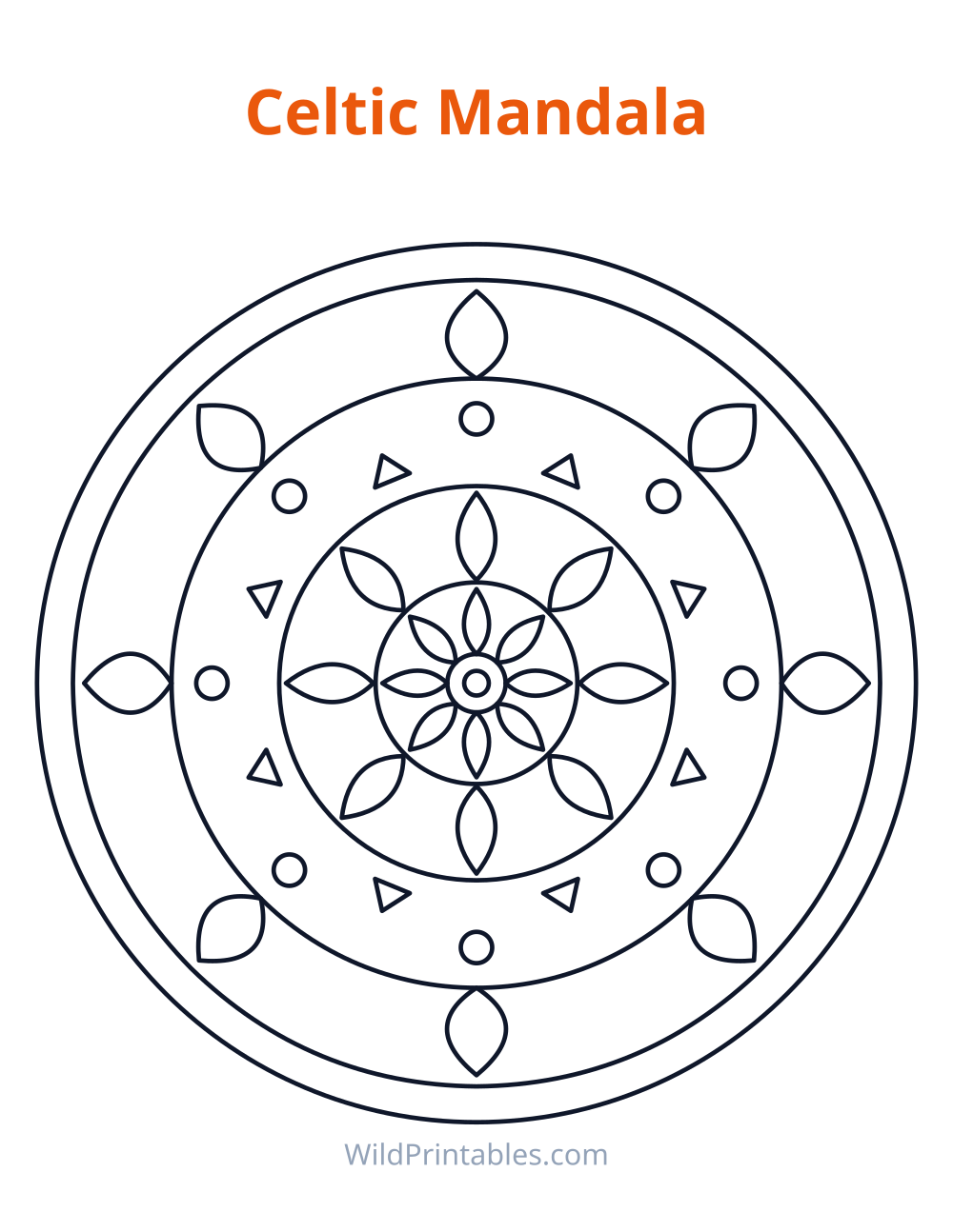 Celtic Mandala — free printable mandala for kids