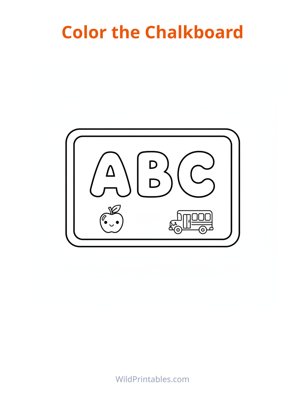 Chalkboard Coloring Page — free printable coloring for kids