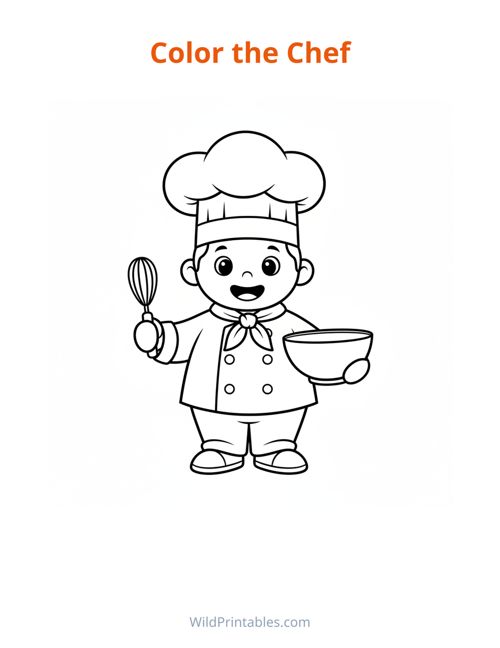 Chef Coloring Page — free printable coloring for kids