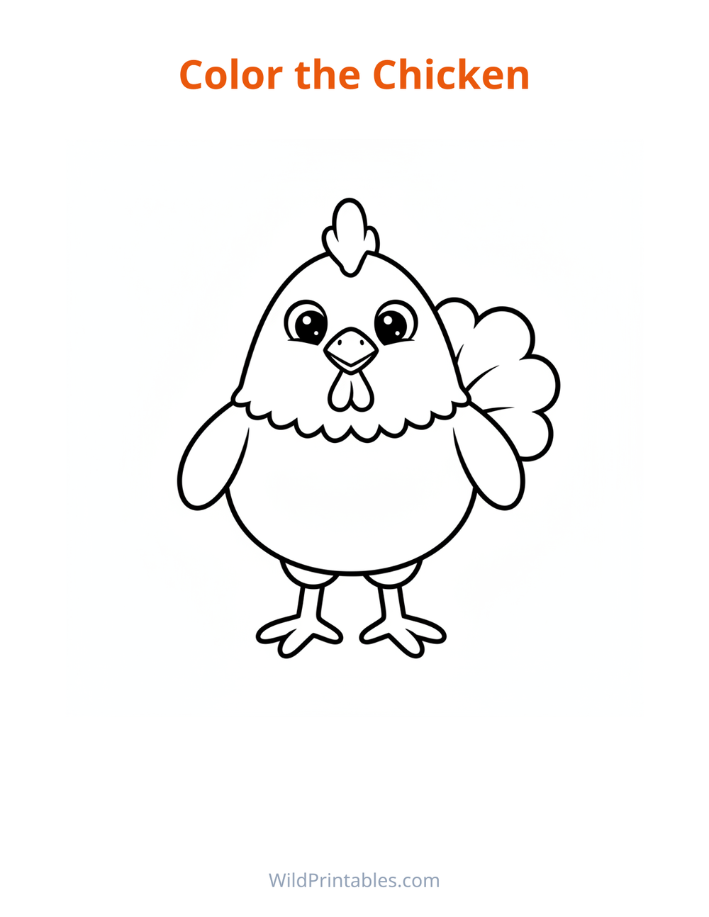 Chicken Coloring Page — free printable coloring for kids