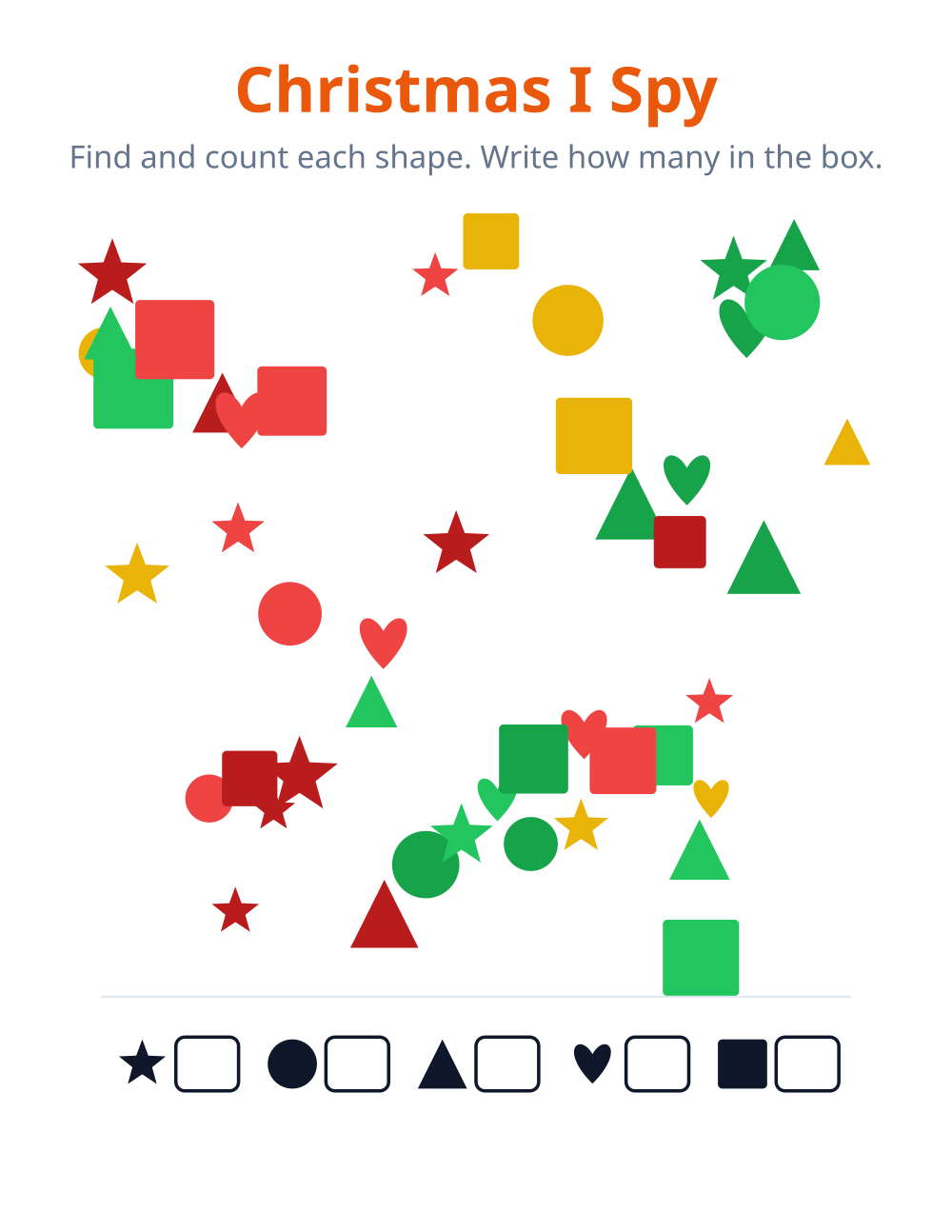 Christmas I Spy — free printable i spy for kids to print and color at home