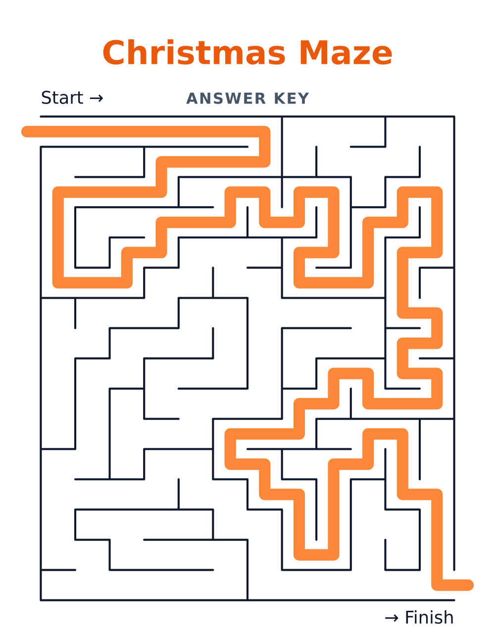 Christmas Maze — answer key