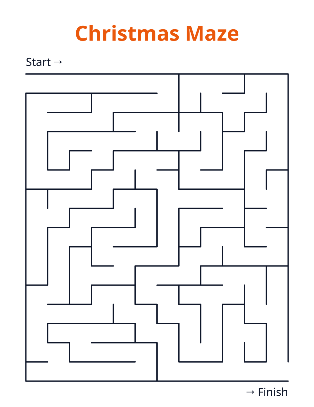 Christmas Maze — free printable maze for kids