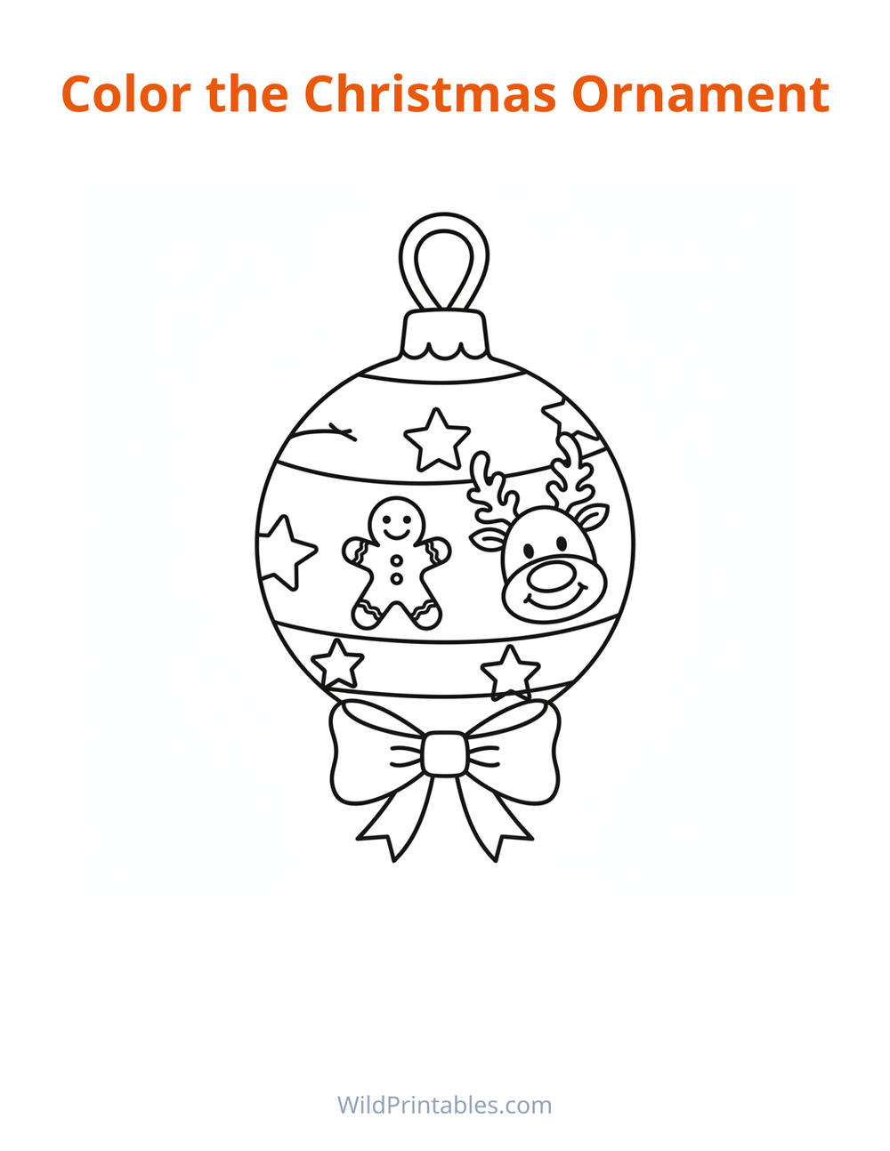 Christmas Ornament Coloring Page — free printable coloring for kids