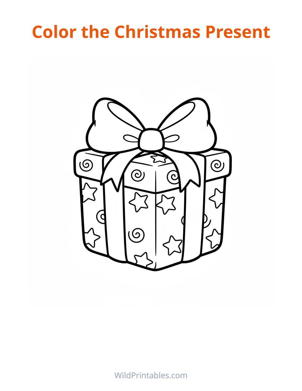 Christmas Present Coloring Page — free printable coloring for kids to print and color at home