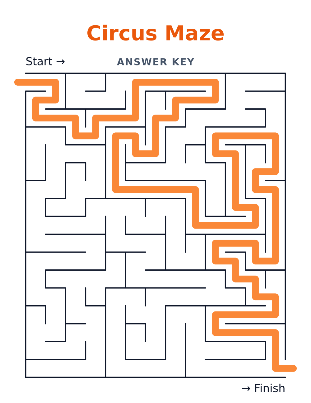 Circus Maze — answer key