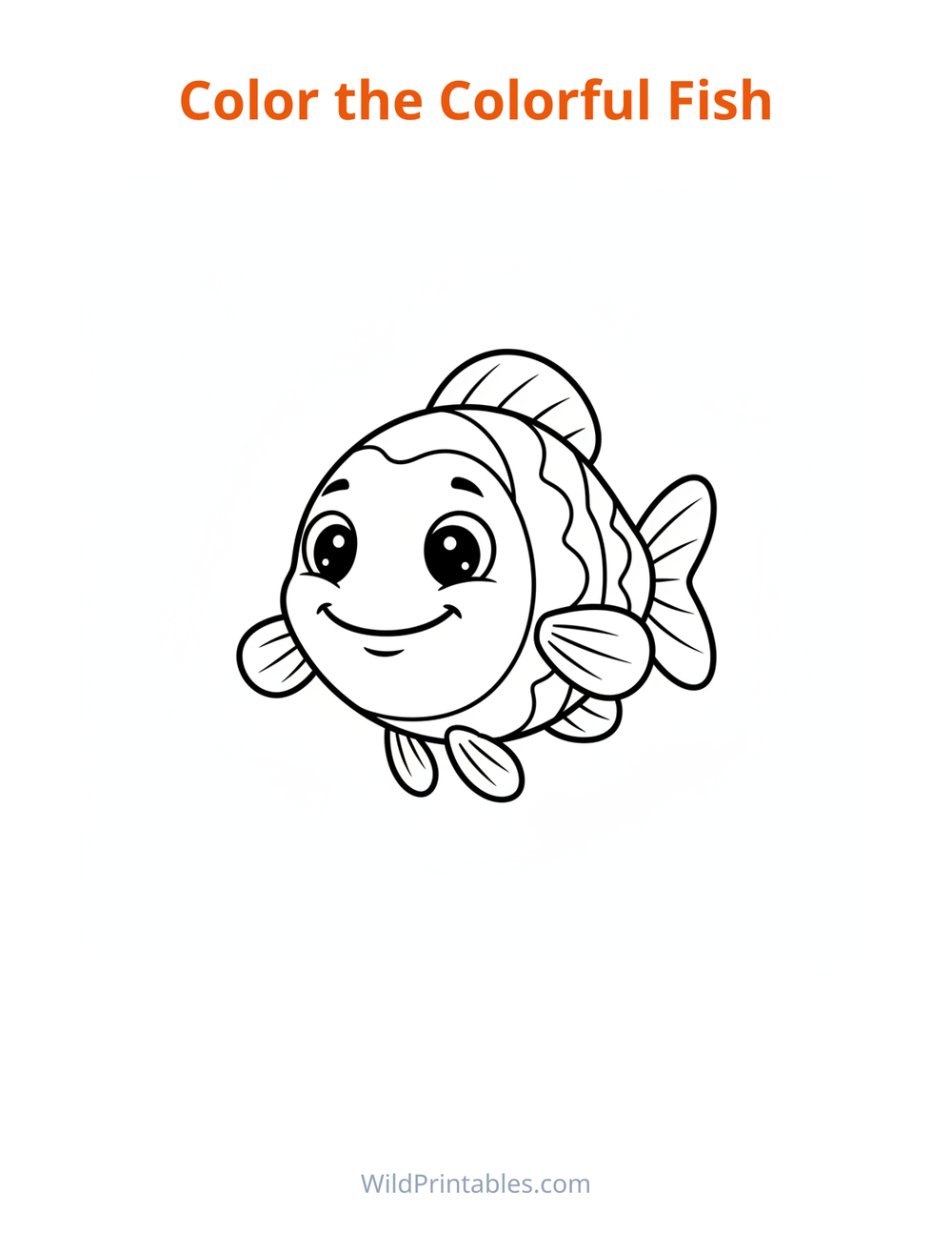 Colorful Fish Coloring Page — free printable coloring for kids