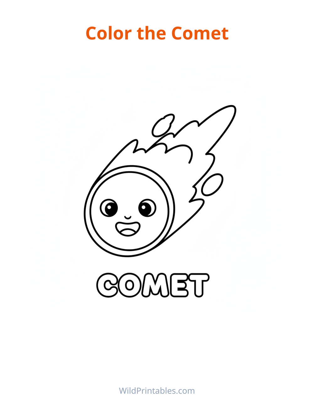 Comet Coloring Page — free printable coloring for kids