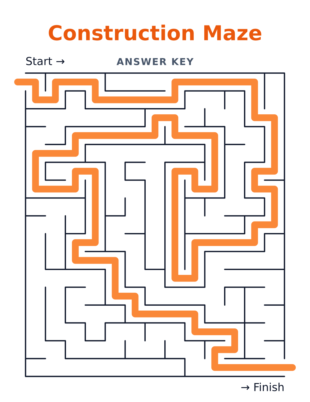 Construction Maze — answer key