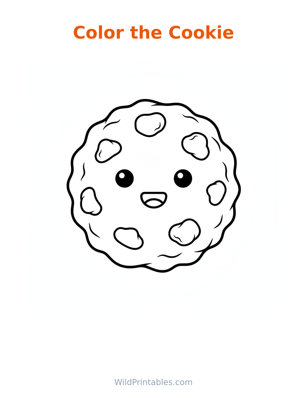 Cookie Coloring Page — free printable coloring for kids
