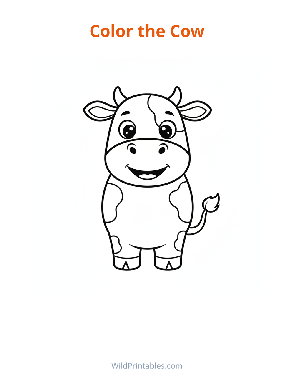 Cow Coloring Page — free printable coloring for kids