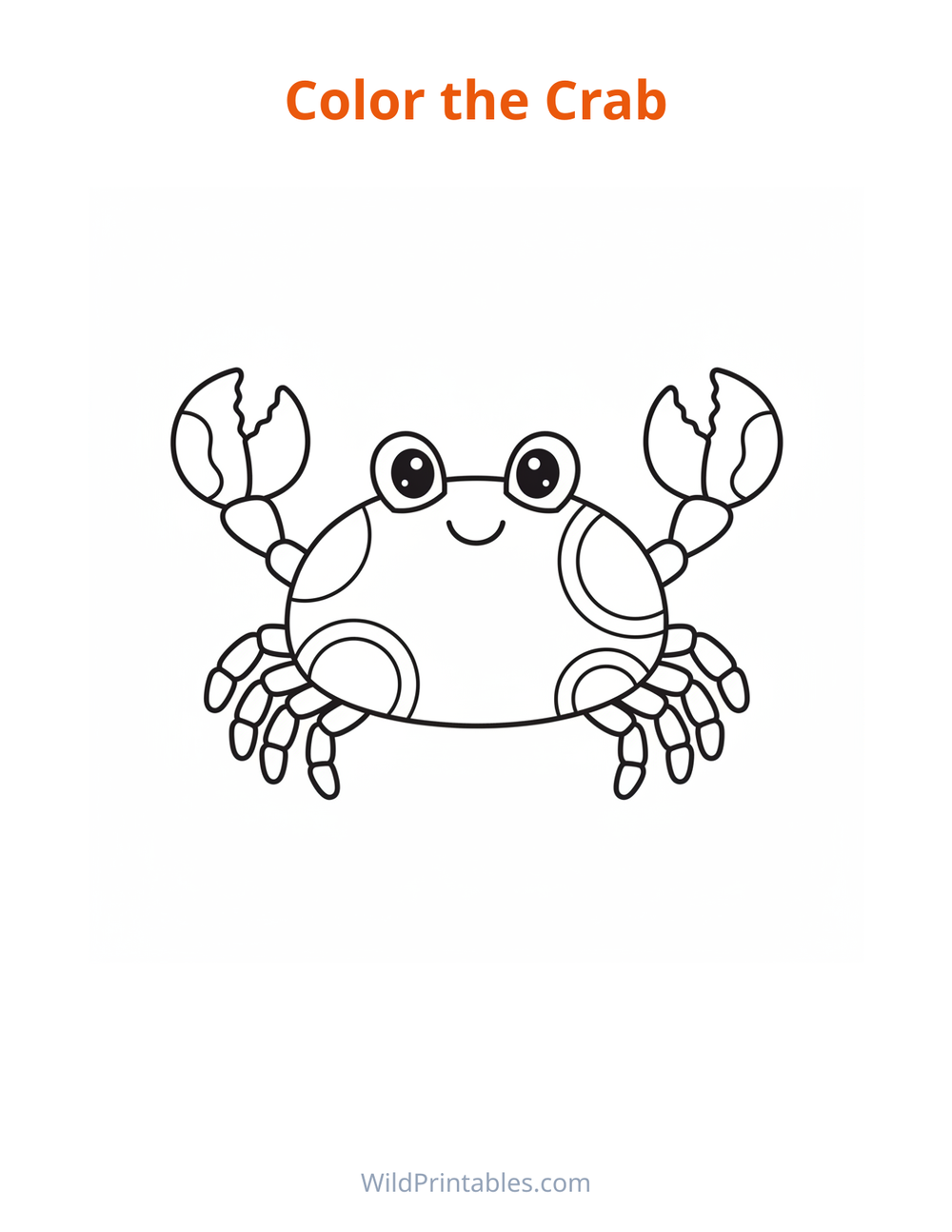 Crab Coloring Page — free printable coloring for kids