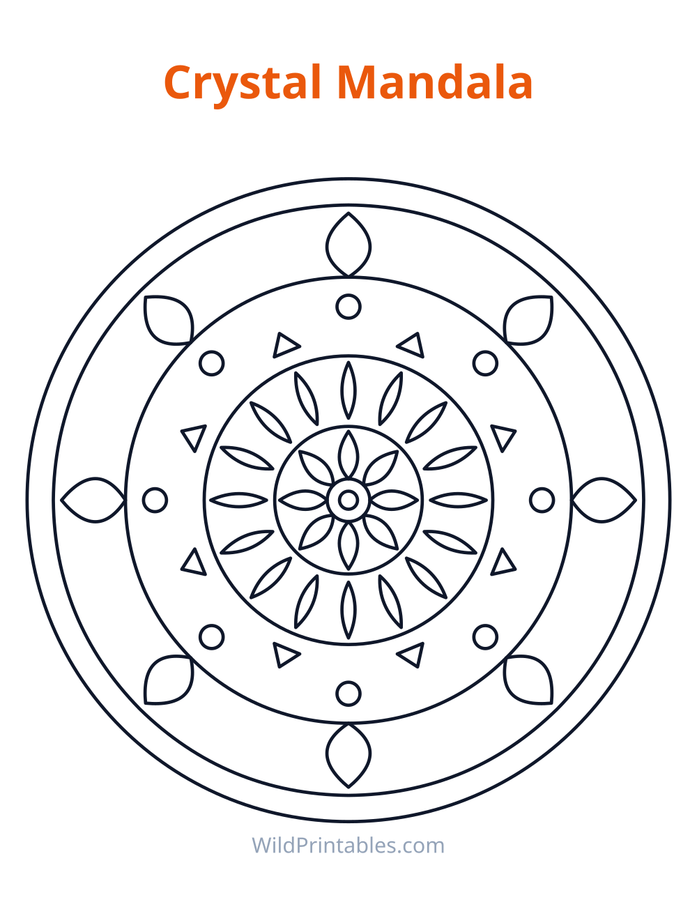Crystal Mandala — free printable mandala for kids