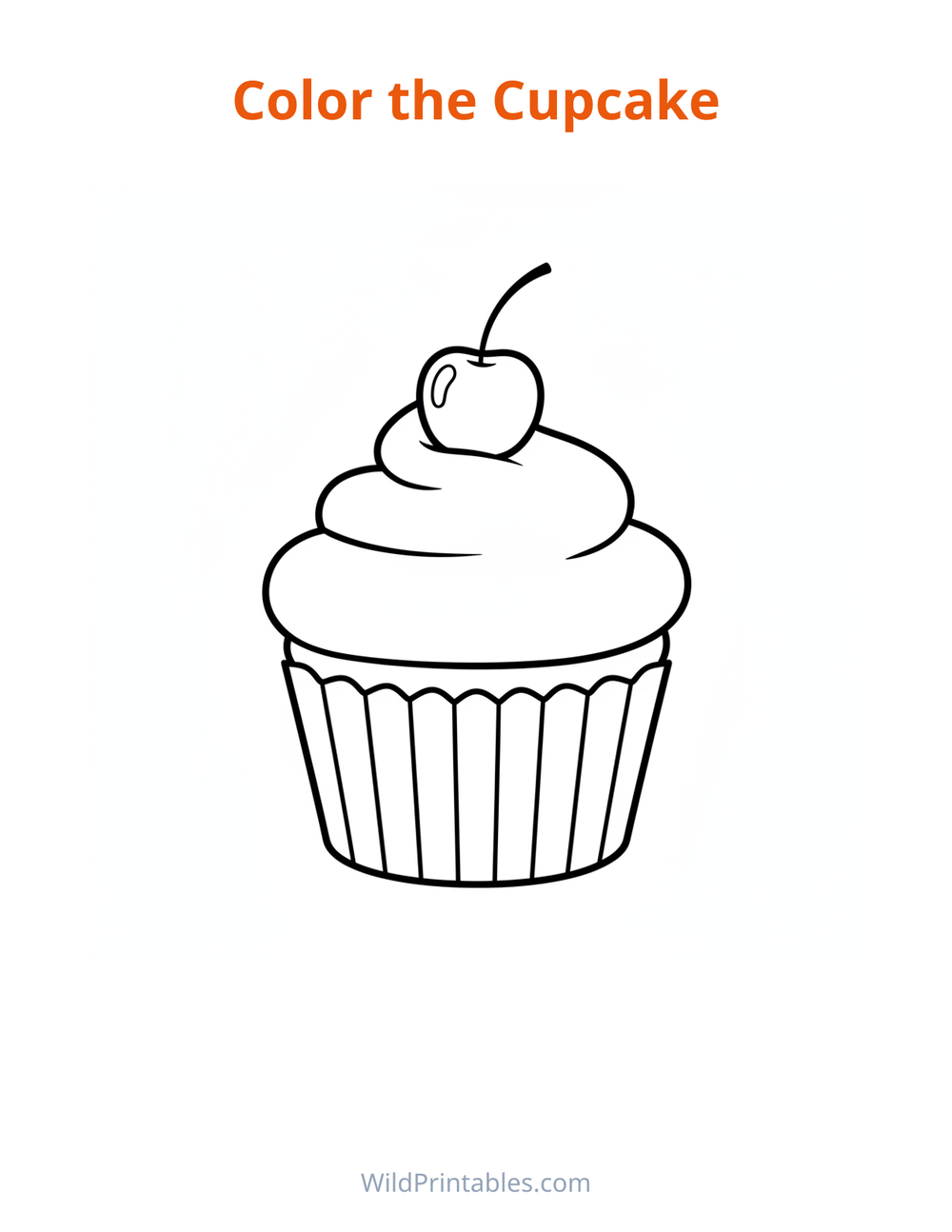 Cupcake Coloring Page — free printable coloring for kids