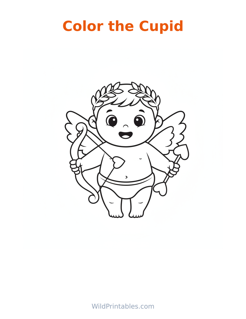 Cupid Coloring Page — free printable coloring for kids
