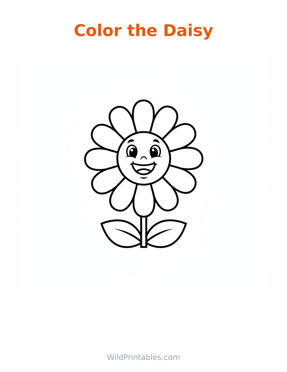 Daisy Coloring Page — free printable coloring for kids to print and color at home