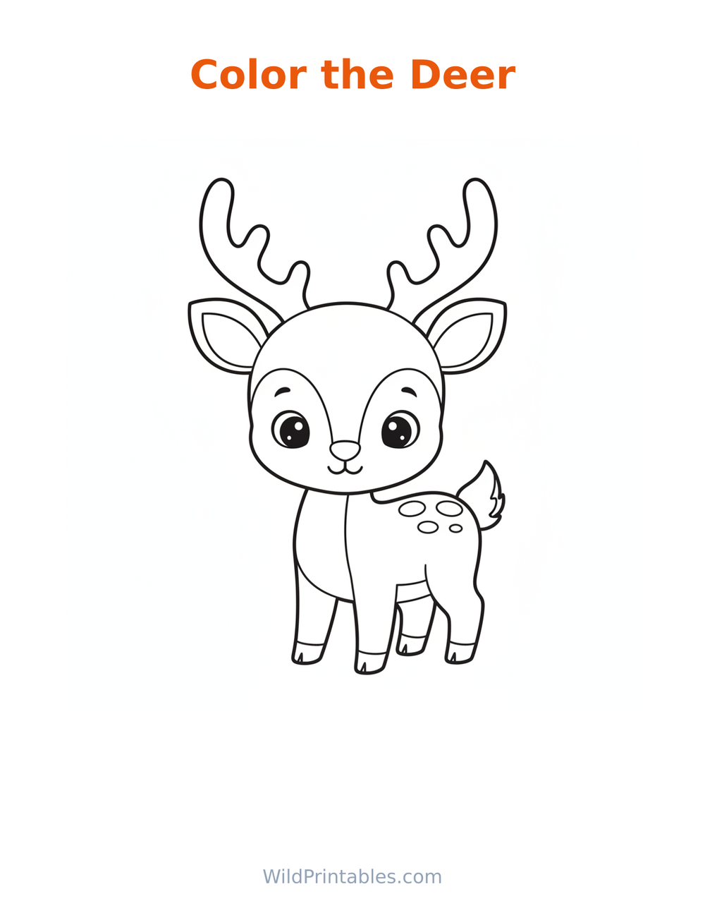 Deer Coloring Page — free printable coloring for kids