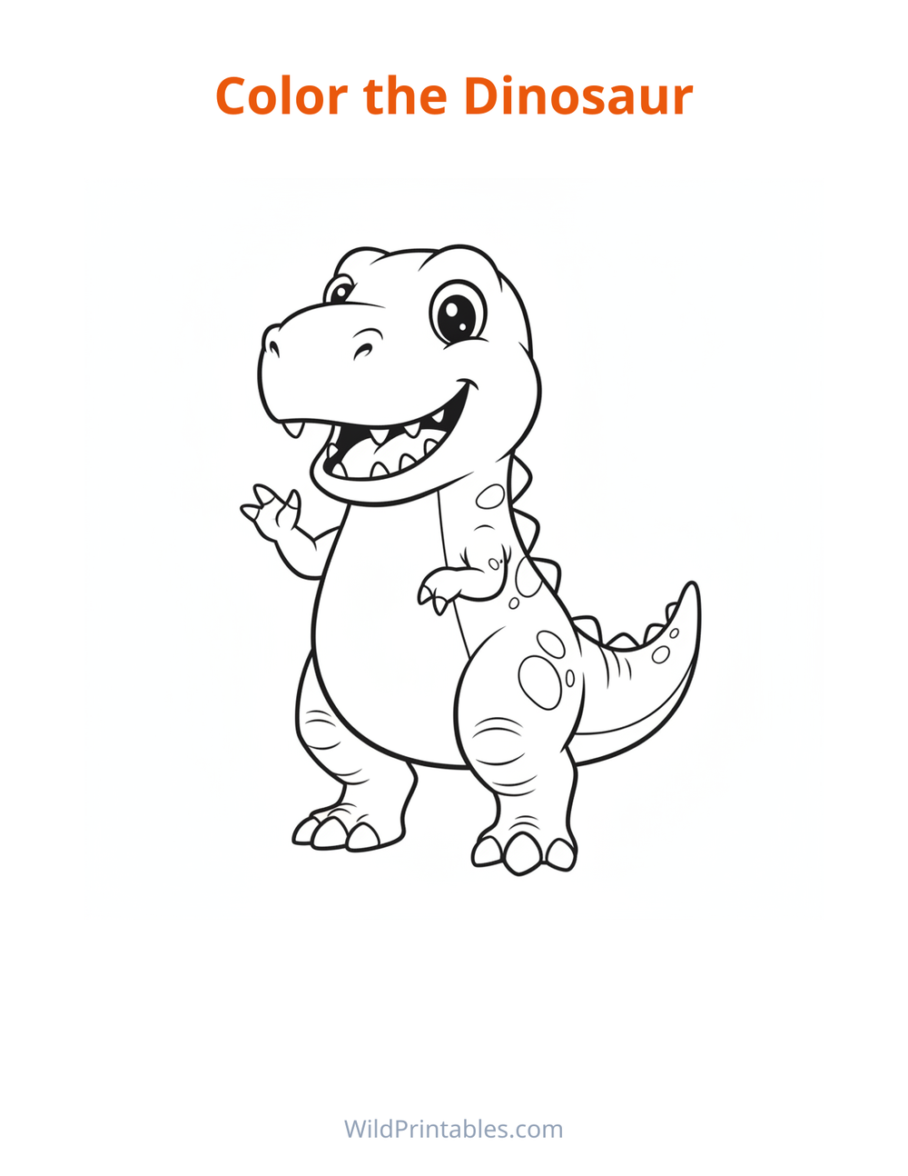 Dinosaur Coloring Page — free printable coloring for kids to print and color at home