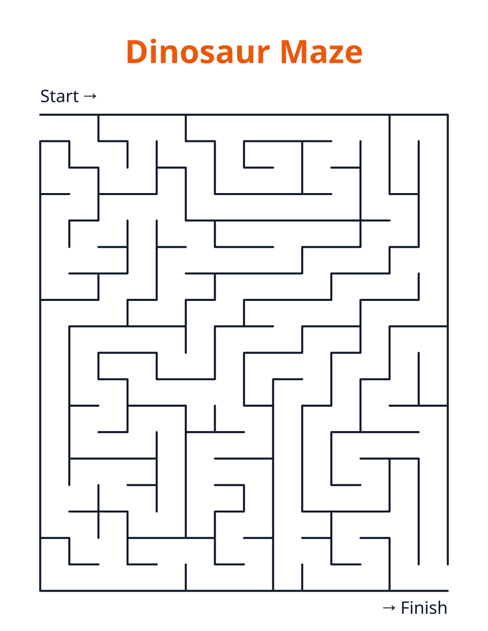 Dinosaur Maze — free printable maze for kids