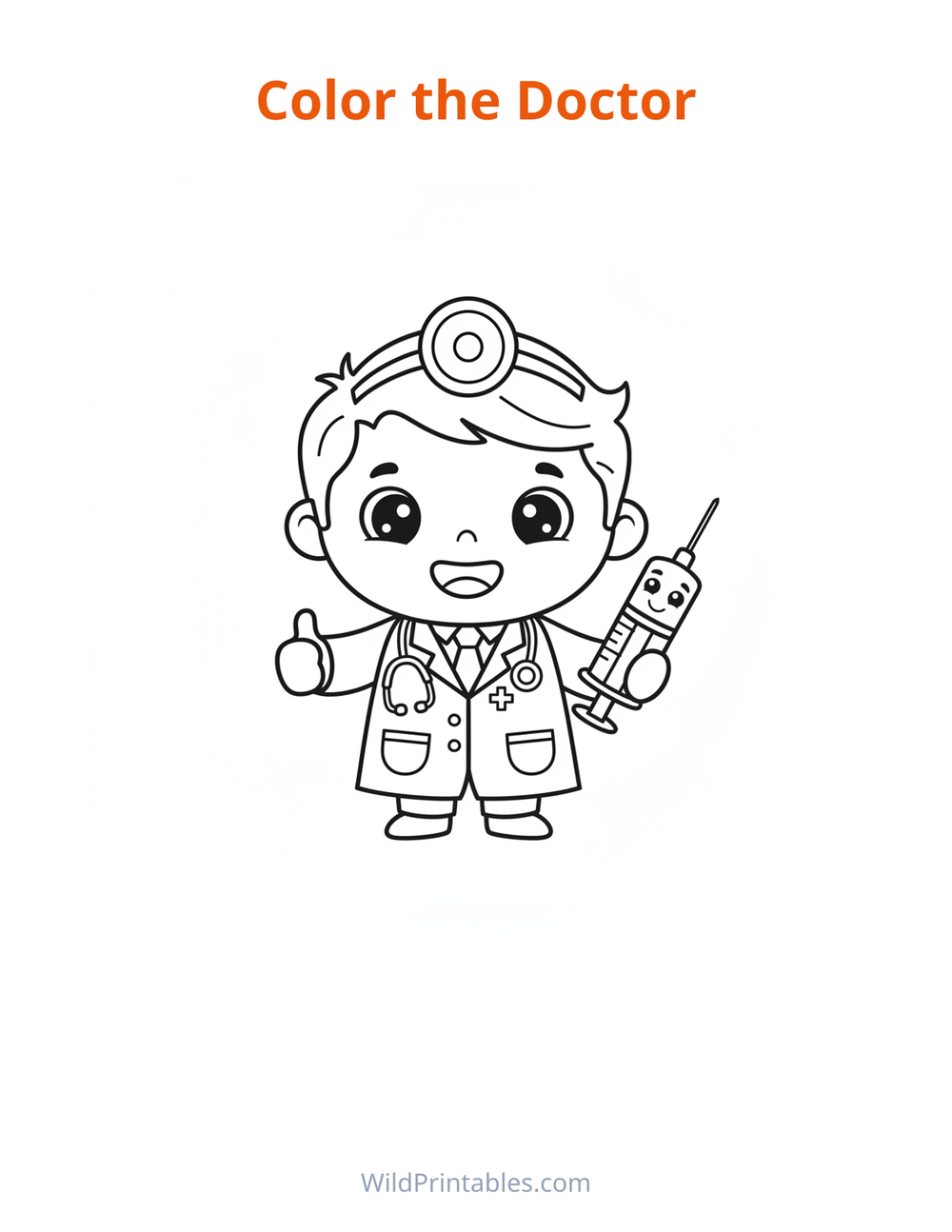 Doctor Coloring Page — free printable coloring for kids