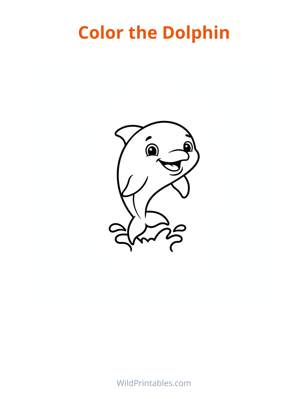 Dolphin Coloring Page — free printable coloring for kids