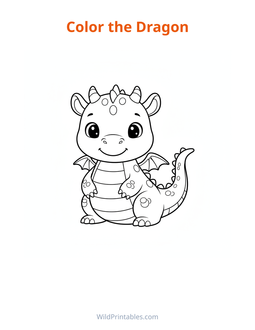 Dragon Coloring Page — free printable coloring for kids