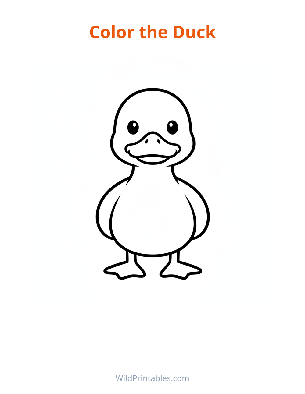 Duck Coloring Page — free printable coloring for kids to print and color at home